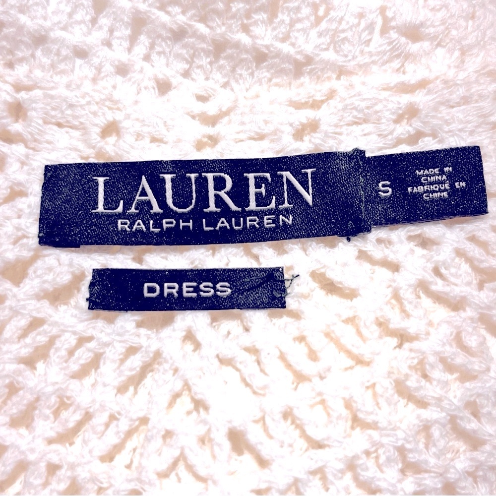 Lauren by Ralph Lauren ivory lace short sleeve dress with slip. - Picture 5 of 6